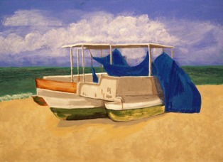 Boat in Ruin Acrylic on canvas 18x20